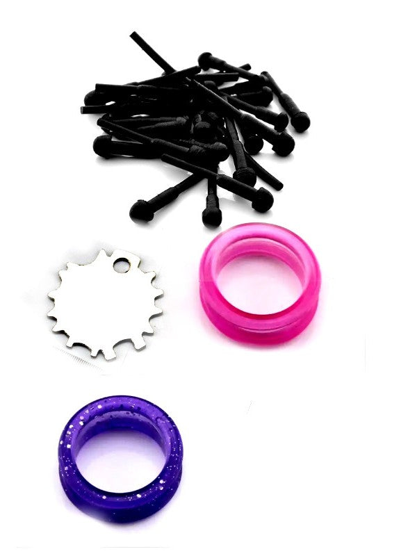 Reparo para tesouras de cortar cabelo: 5 batentes + 2 anéis de silicone + 1chave para aperto
