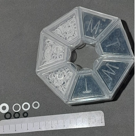 arruelas e orings para tesouras com 500 unidades.