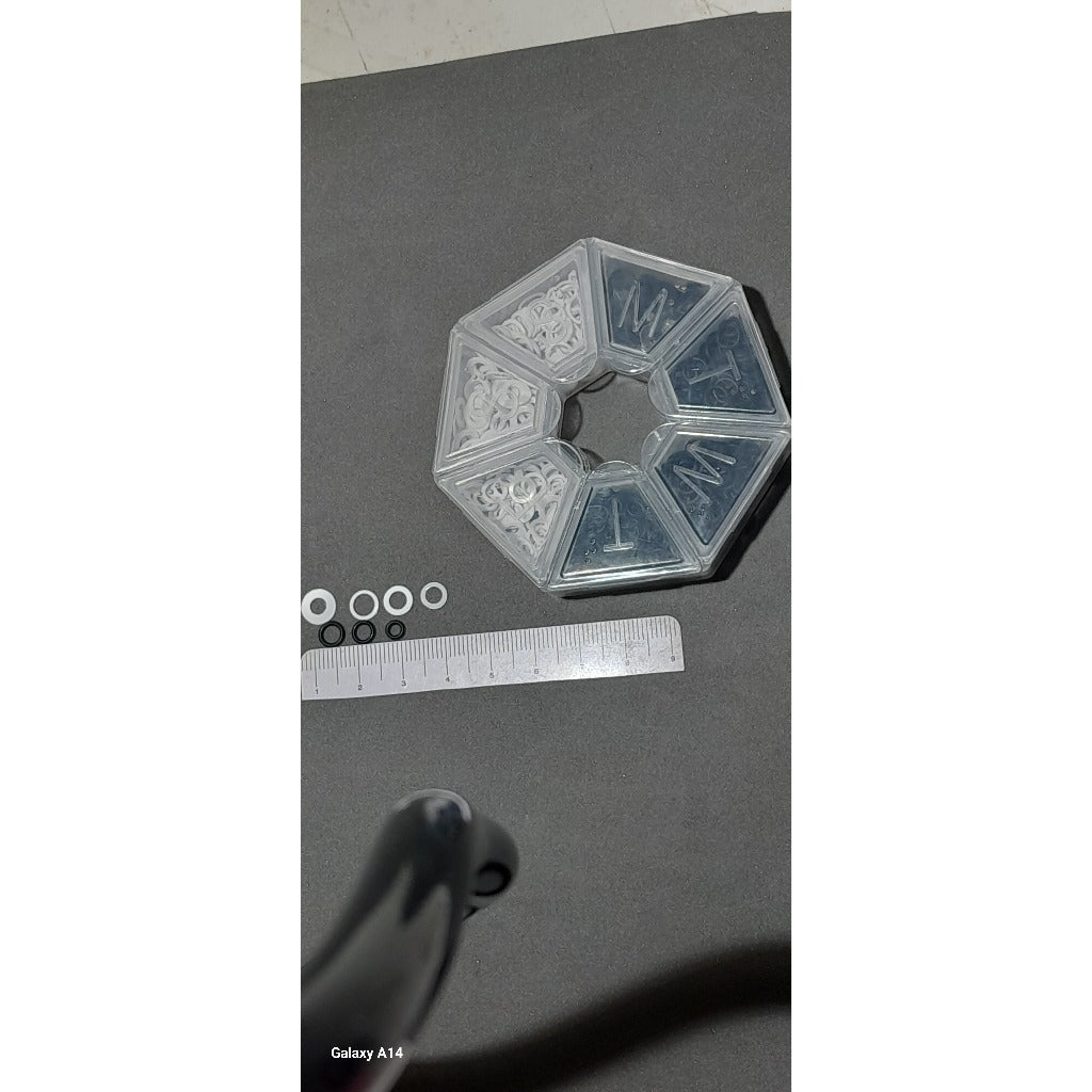 arruelas e orings para tesouras com 500 unidades.