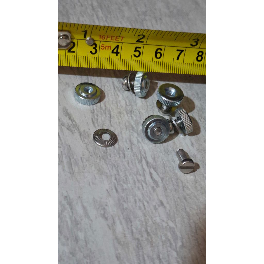 5 parafusos para tesoura de costura com  porcas e arruelas